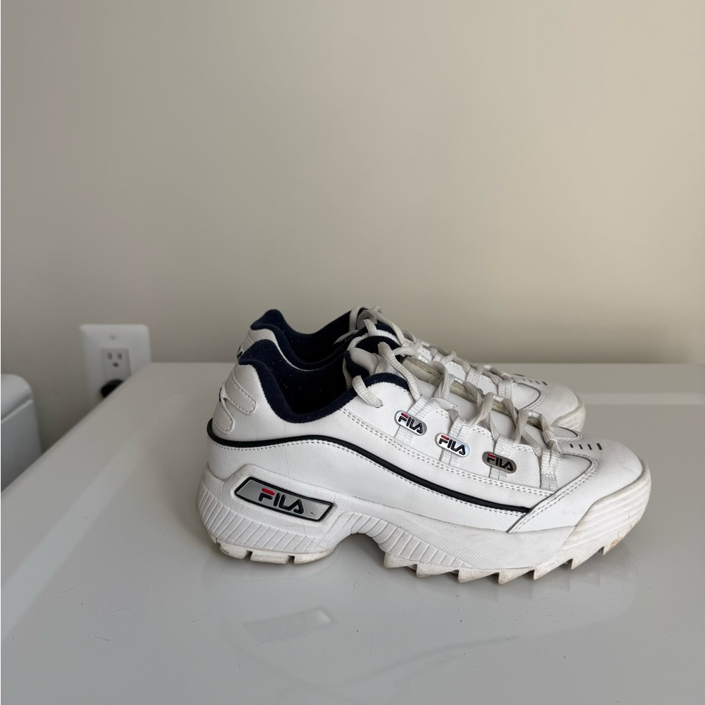 Fila White and Black Chunky Sneakers